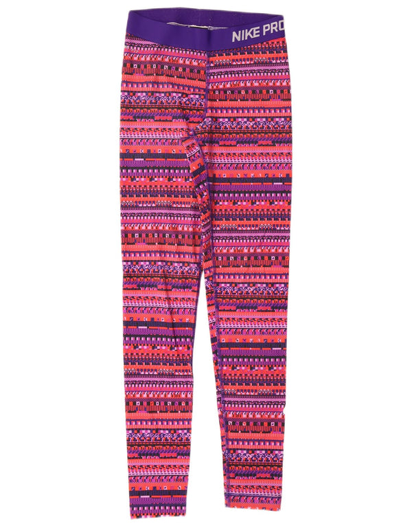 Damskie legginsy NIKE Dri Fit Graphic UK 8, małe, wielokolorowe, geometryczne