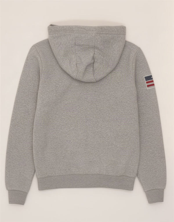 US Polo Assn. Męski sweter z kapturem i zamkiem błyskawicznym, duży, szary, bawełniany