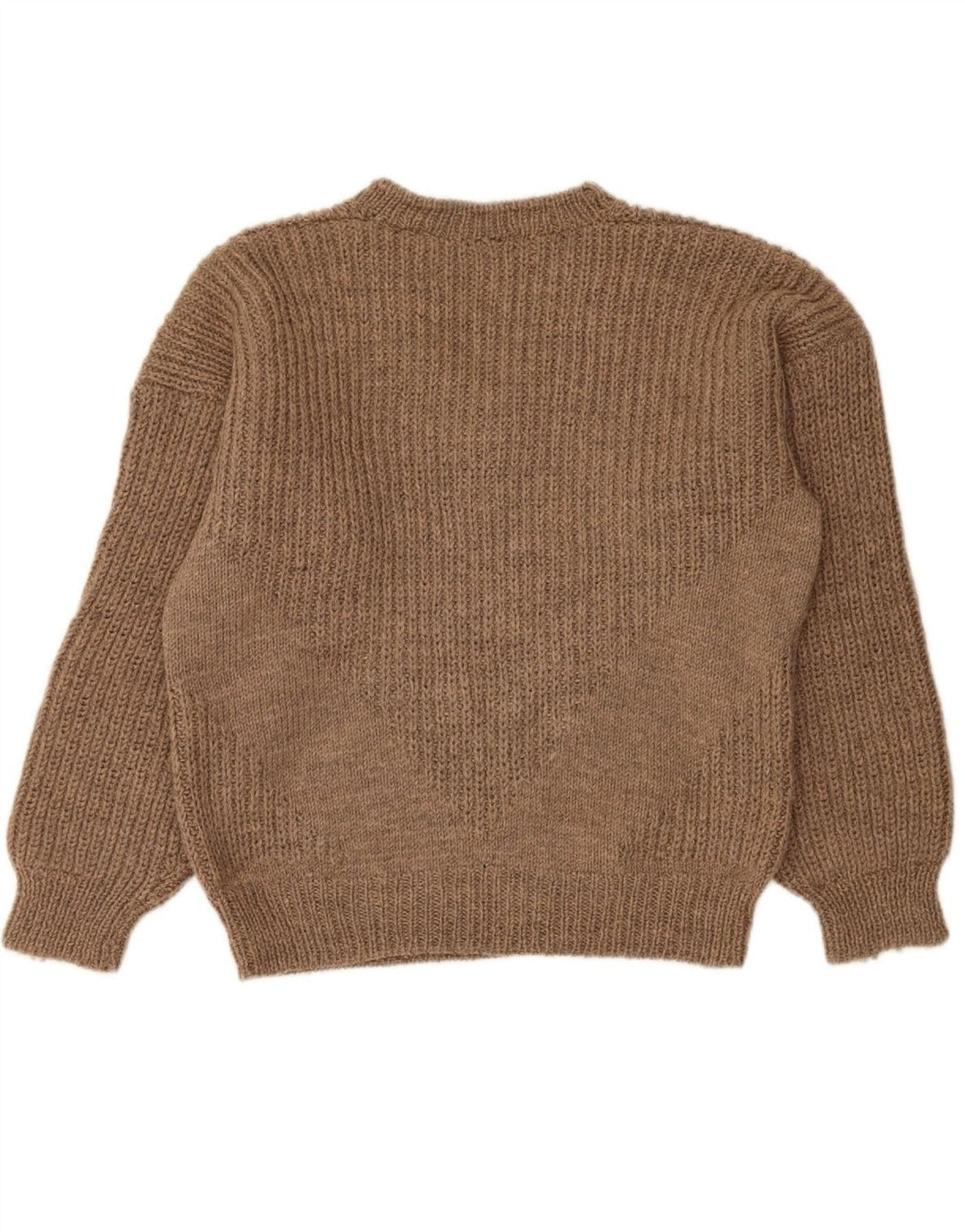 VINTAGE Mens V-Neck Jumper Sweater Medium Brown