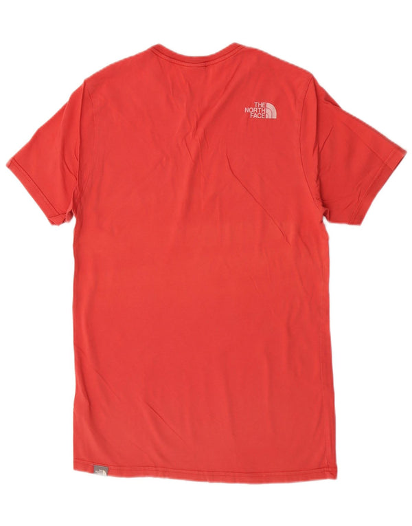 Męski T-shirt z grafiką The North Face, mały, różowy, bawełniany