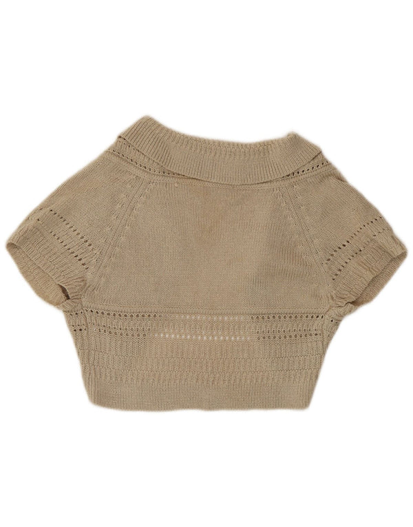 Sweter damski Zara Bolero z krótkim rękawem UK 12 Średni beż akrylowy