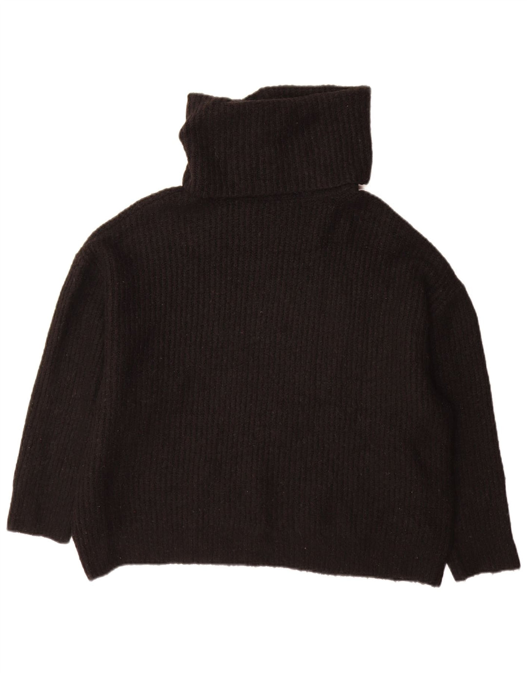 Damski sweter oversize Zara z golfem UK 10, mały, czarny, akrylowy