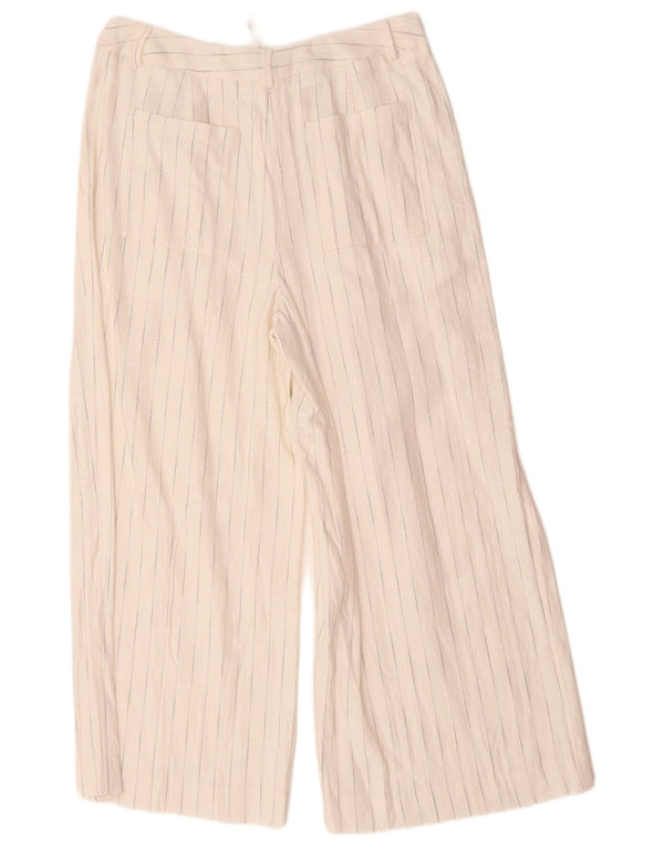 Marks & Spencer Damskie spodnie z wysokim stanem UK 12 Medium W32 L25 Białe