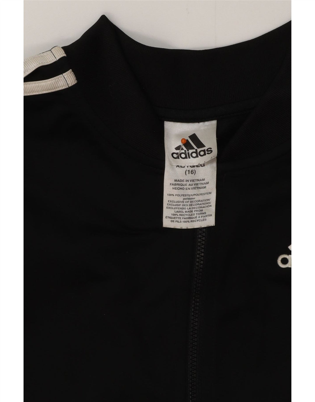 Chłopięca kurtka dresowa ADIDAS 15-16 lat XL, czarna, poliester