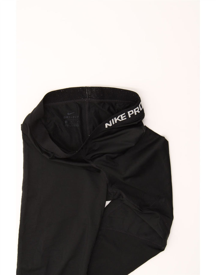 NIKE Womens Dri Fit Graphic Leggings UK 12 Medium  Black Polyester Vintage Nike and Second-Hand Nike from Messina Hembry 