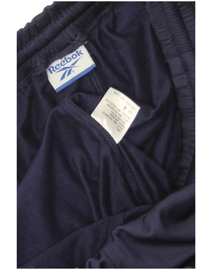 Męskie spodnie dresowe Reebok, średni granatowy, poliester z blokami kolorów