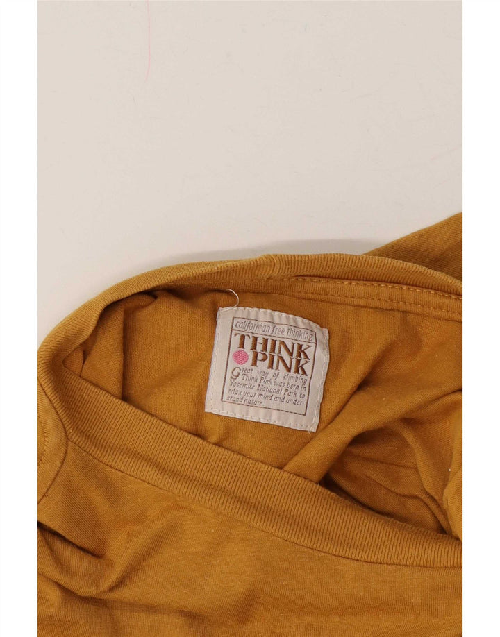 Think Różowa męska koszulka T-shirt, duża, żółta