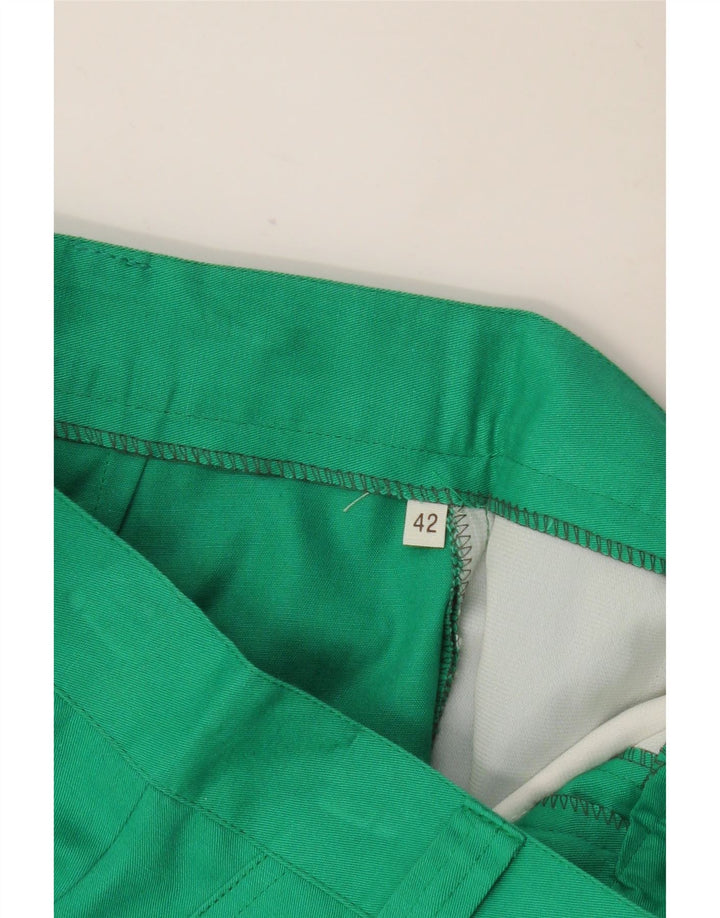 Damskie spodnie chino z wysokim stanem VINTAGE IT 42 Medium W26 L30 Turkusowe