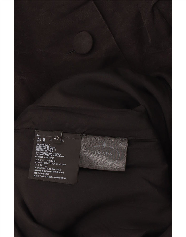 Damska sukienka płaszczowa z rękawem 3/4 Prada IT 40 Small Black Cupro
