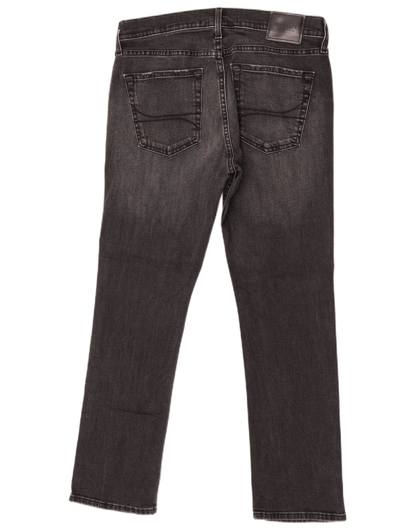 Męskie dżinsy Hollister Slim Straight W32 L30 Szara bawełna