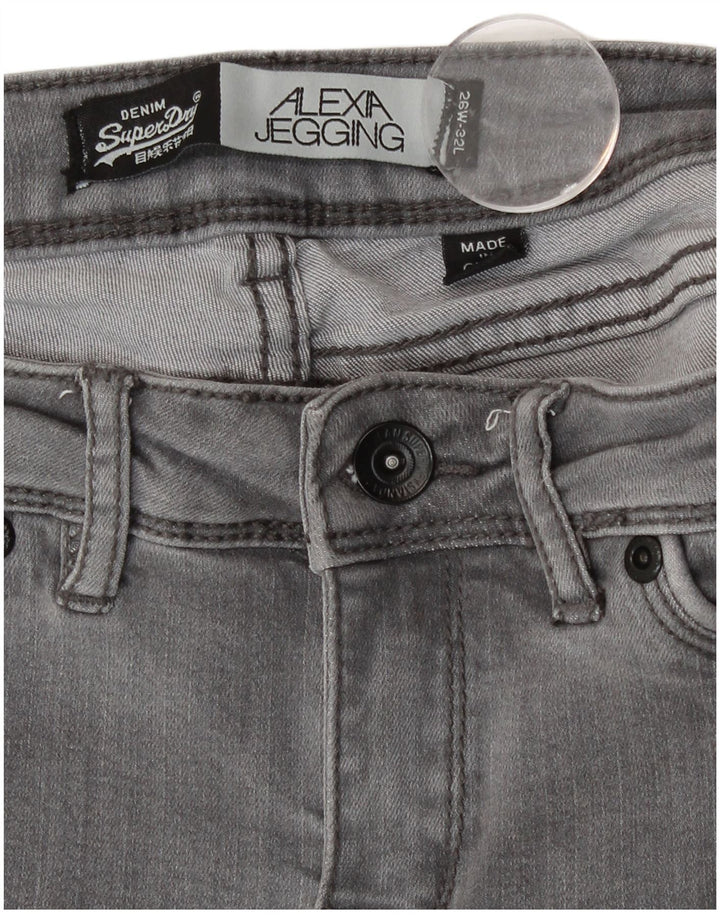 Damskie jeansy Superdry Alexa Jegging W26 L29 Szara bawełna