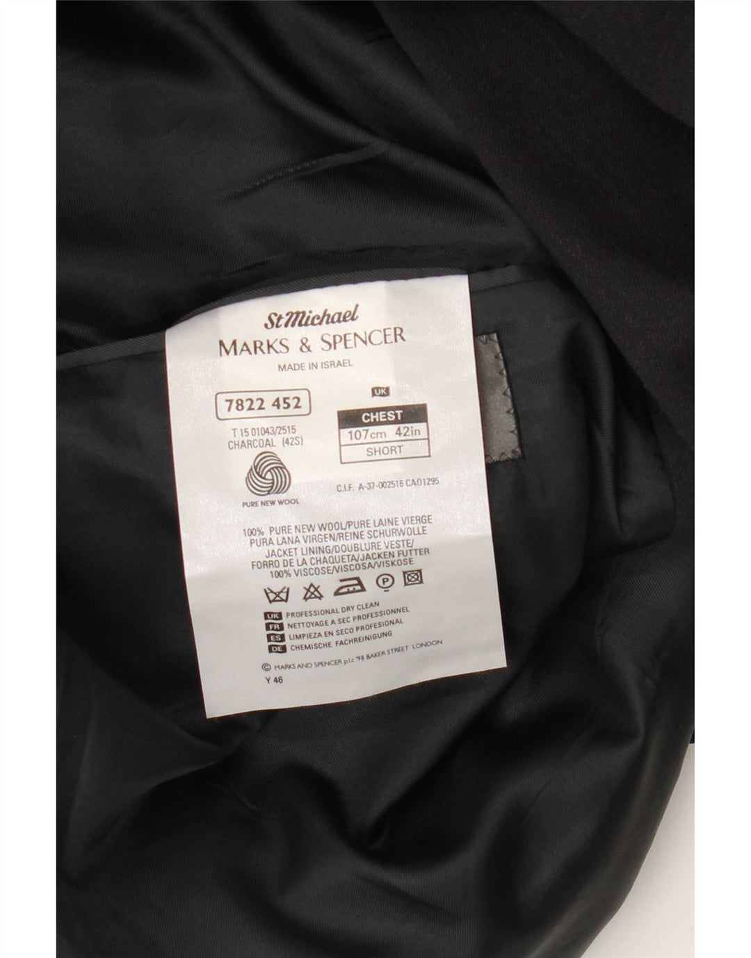 Marks & Spencer Męska marynarka dwurzędowa UK 42, duża, szara