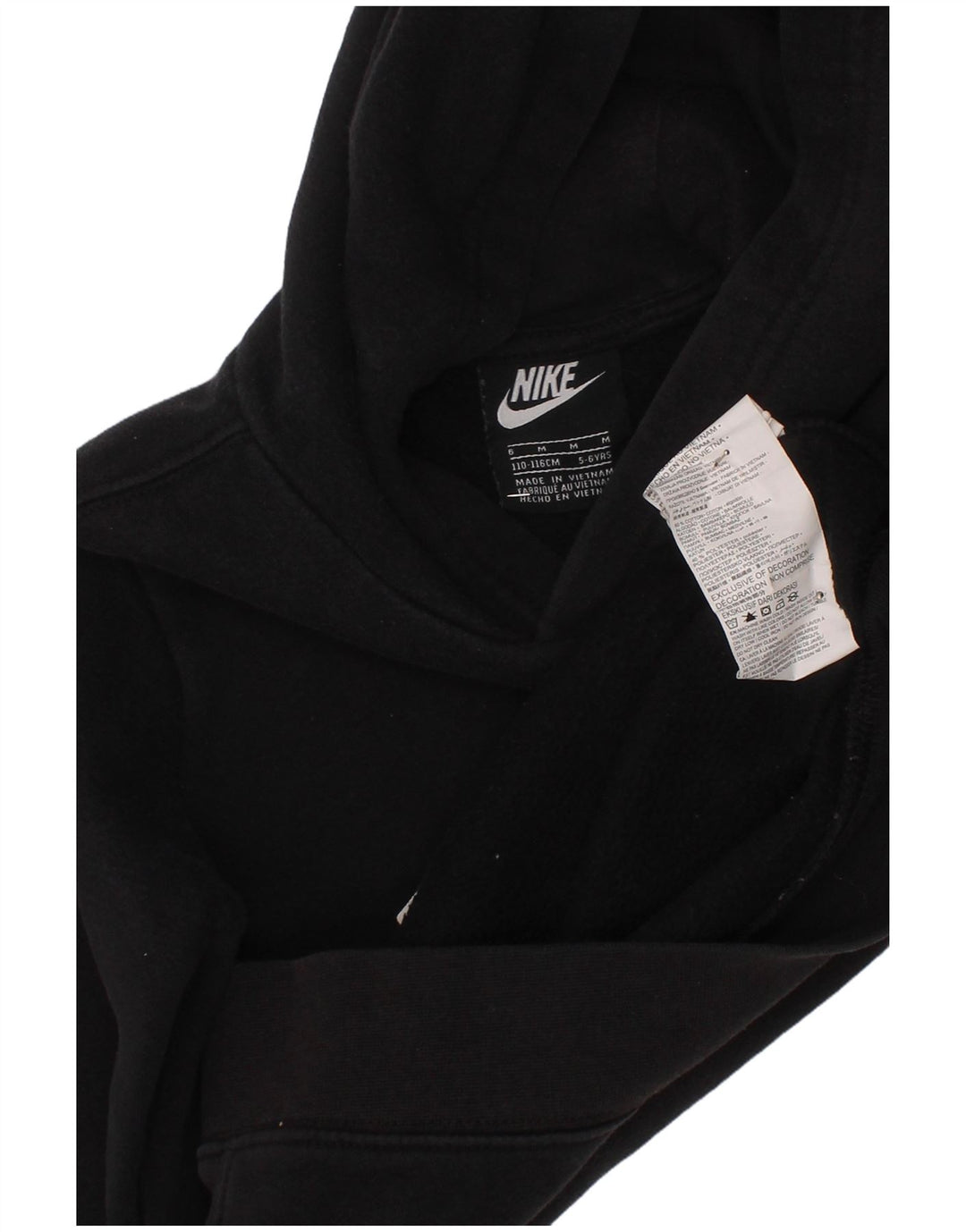 NIKE Boys Graphic Hoodie Jumper 5-6 Years Medium  Black Cotton