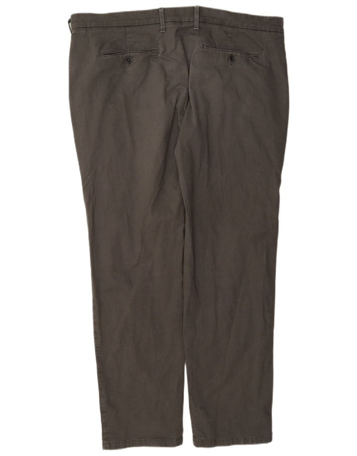 Męskie spodnie chino o regularnym kroju Marks & Spencer W40 L33 Szara bawełna