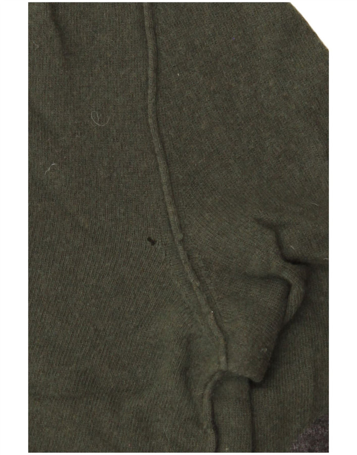 WOOLRICH Damski sweter z okrągłym dekoltem UK 14, średnia wełna khaki