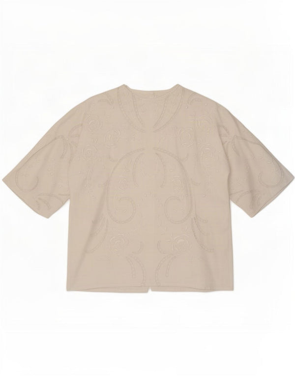 Bluzka damska vintage UK 18 XL biała w kwiaty