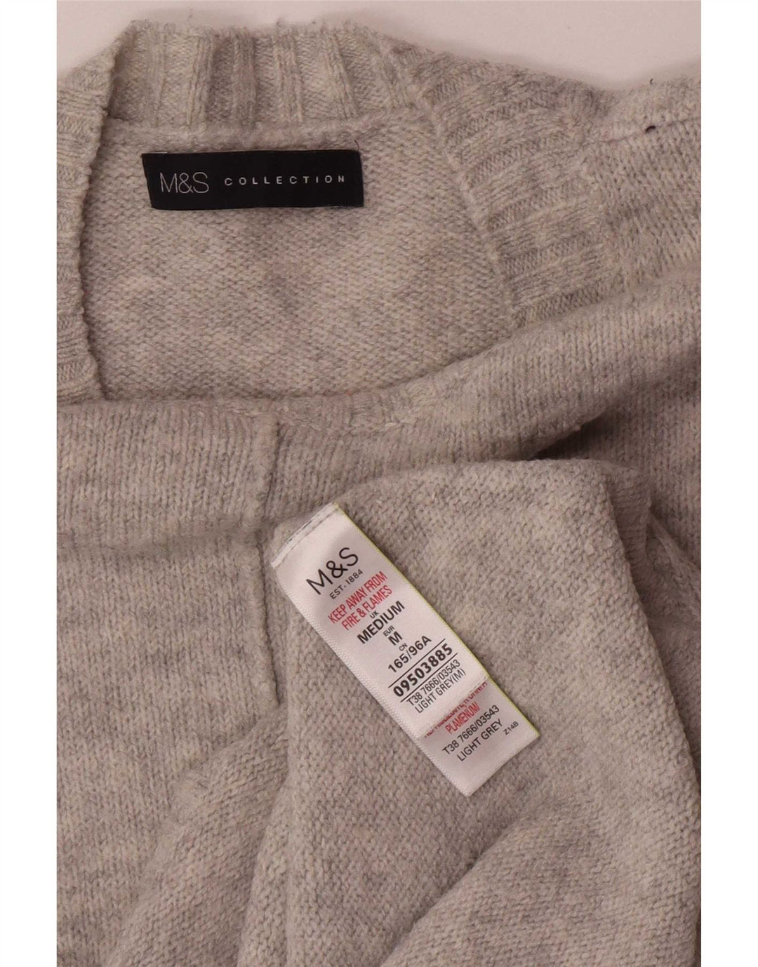 Marks & Spencer Damski sweter z okrągłym dekoltem, UK 14, średni szary akryl