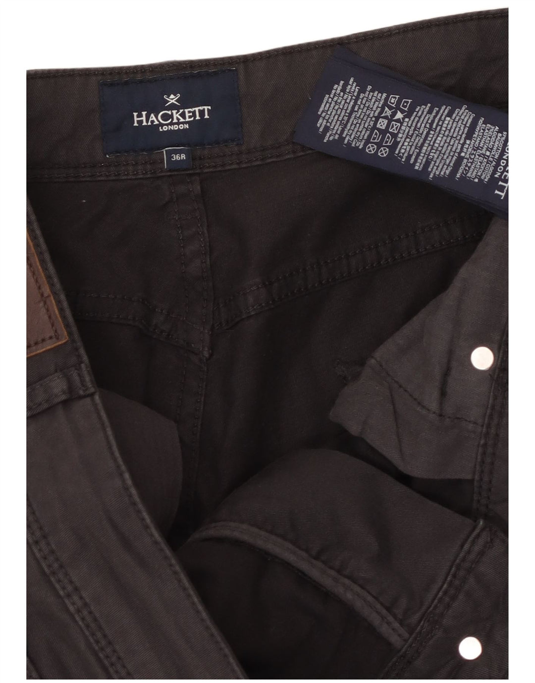 Męskie spodnie typu slim casual Hackett W36 L31 Brązowa bawełna