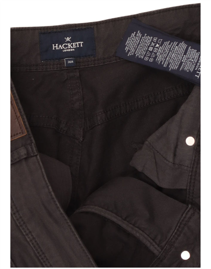 Męskie spodnie typu slim casual Hackett W36 L31 Brązowa bawełna
