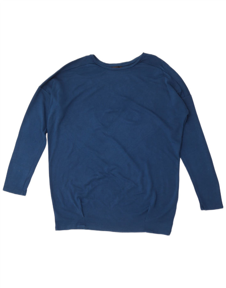 Topshop damski top oversize z długim rękawem, UK 12, średni niebieski, wiskoza