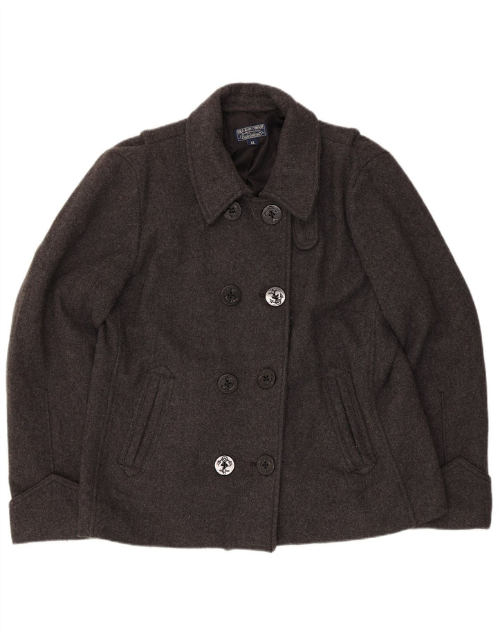 Polo Ralph Lauren Damski płaszcz grochowy UK 18 XL Szara wełna