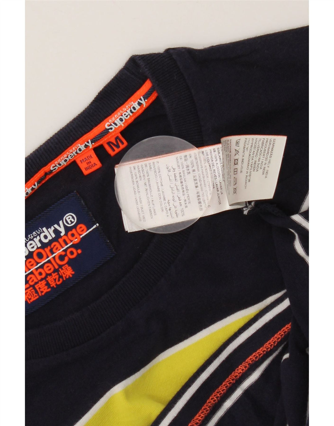 T-shirt męski Superdry Średni, granatowy, bawełniany blok kolorów