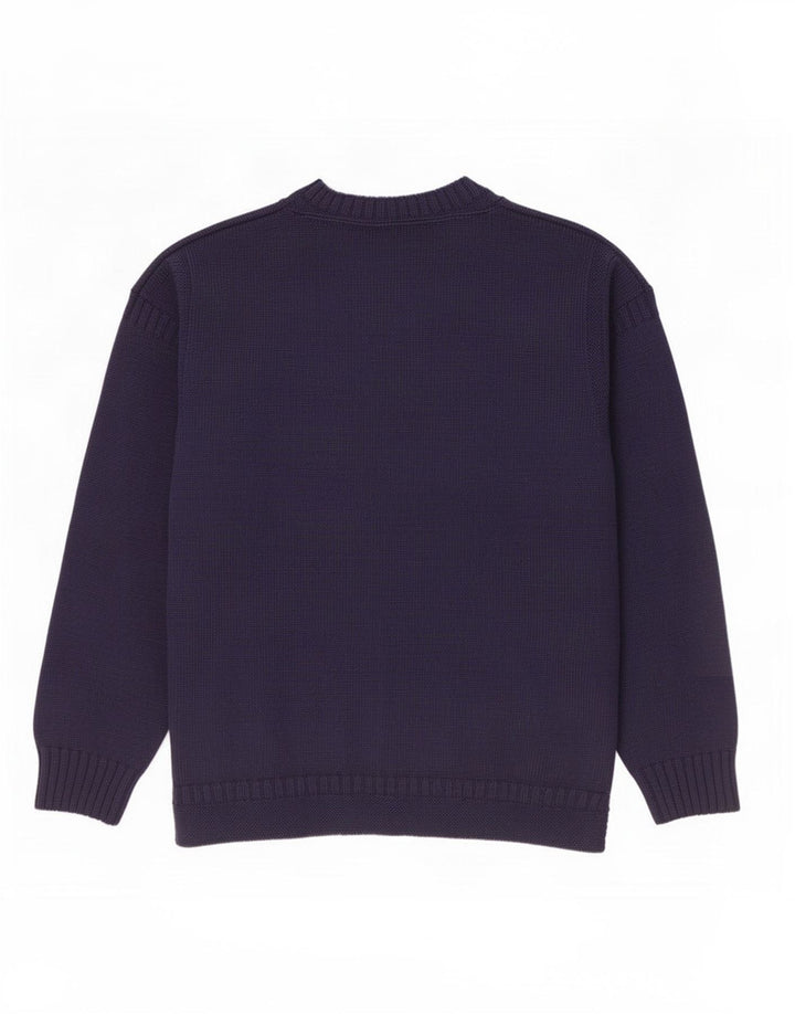 WoolOvers Męski sweter z golfem, duży, granatowy, wełniany