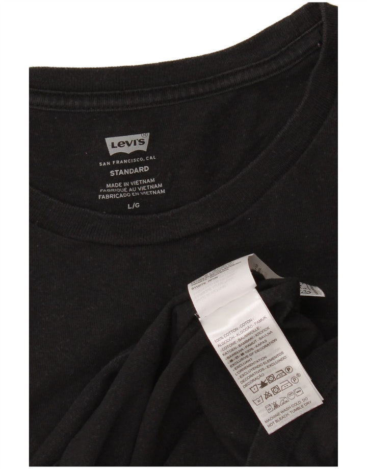 Męski standardowy T-shirt Levi's, duży, czarny, bawełniany