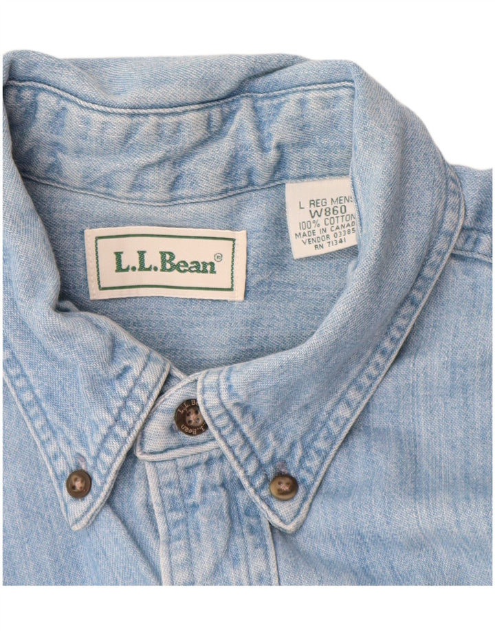 Męska koszula dżinsowa L.L.Bean, duża, niebieska, bawełniana