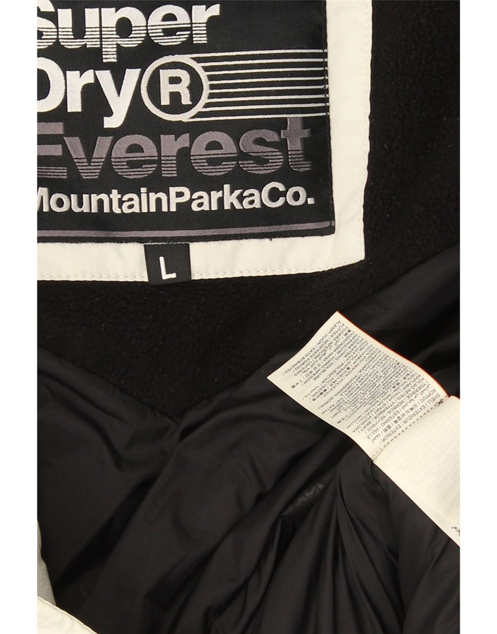 Męska kurtka bomber Superdry Everest Mountain Parka UK 40, duża biała