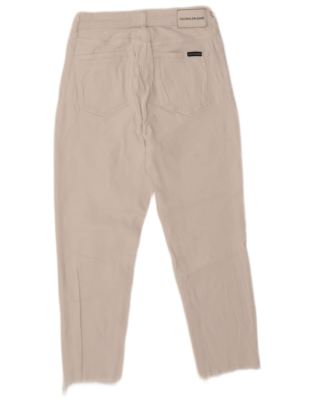Damskie jeansy przycięte CALVIN KLEIN W30 L24 Biała bawełna