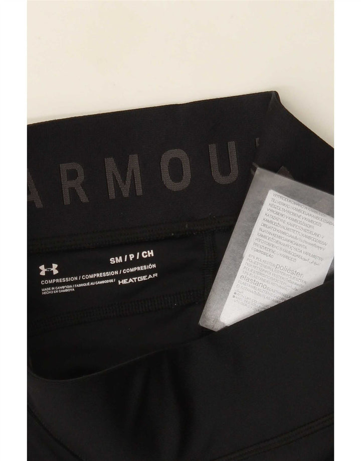 Damskie legginsy Capri Under Armour Heat Gear UK 8, małe, czarne, poliestrowe