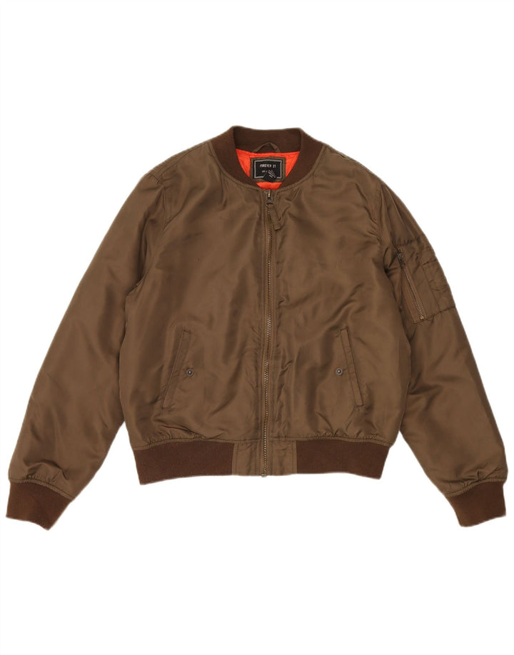 FOREVER 21 Womens Bomber Jacket UK 16 Large Khaki