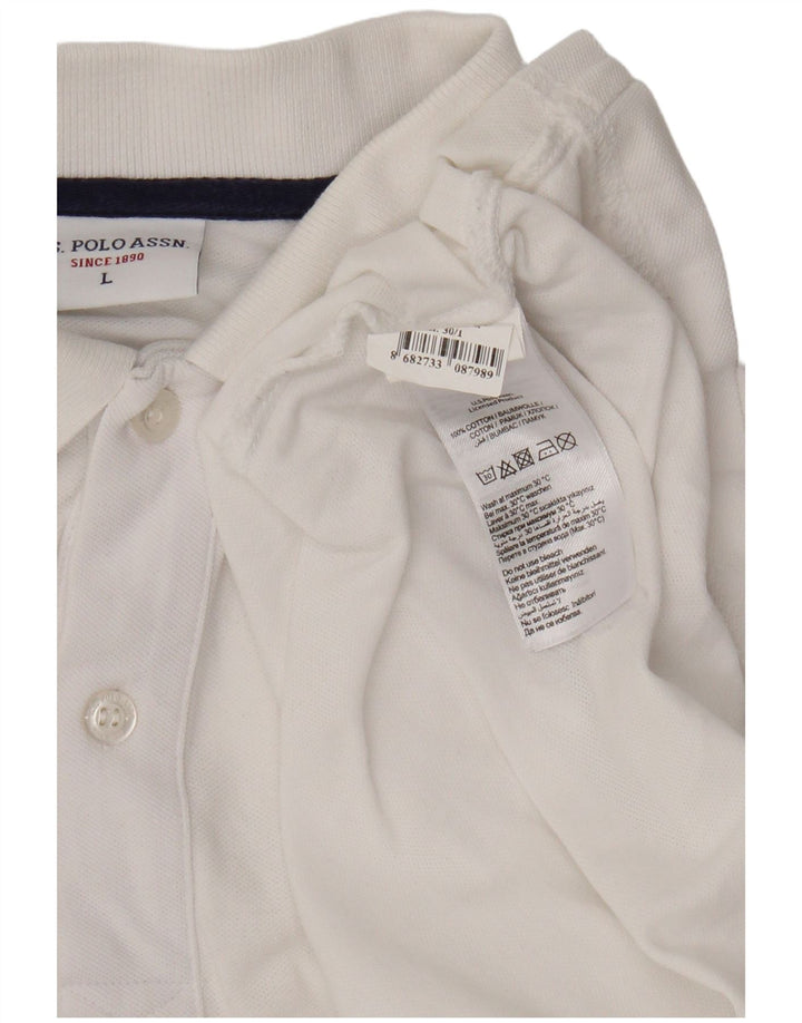 US Polo Assn. Koszula męska duża, biała, bawełniana