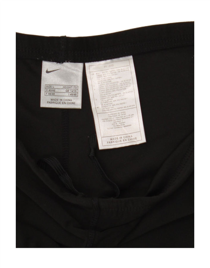 Legginsy damskie Nike UK 14/16, duże, czarne, poliestrowe
