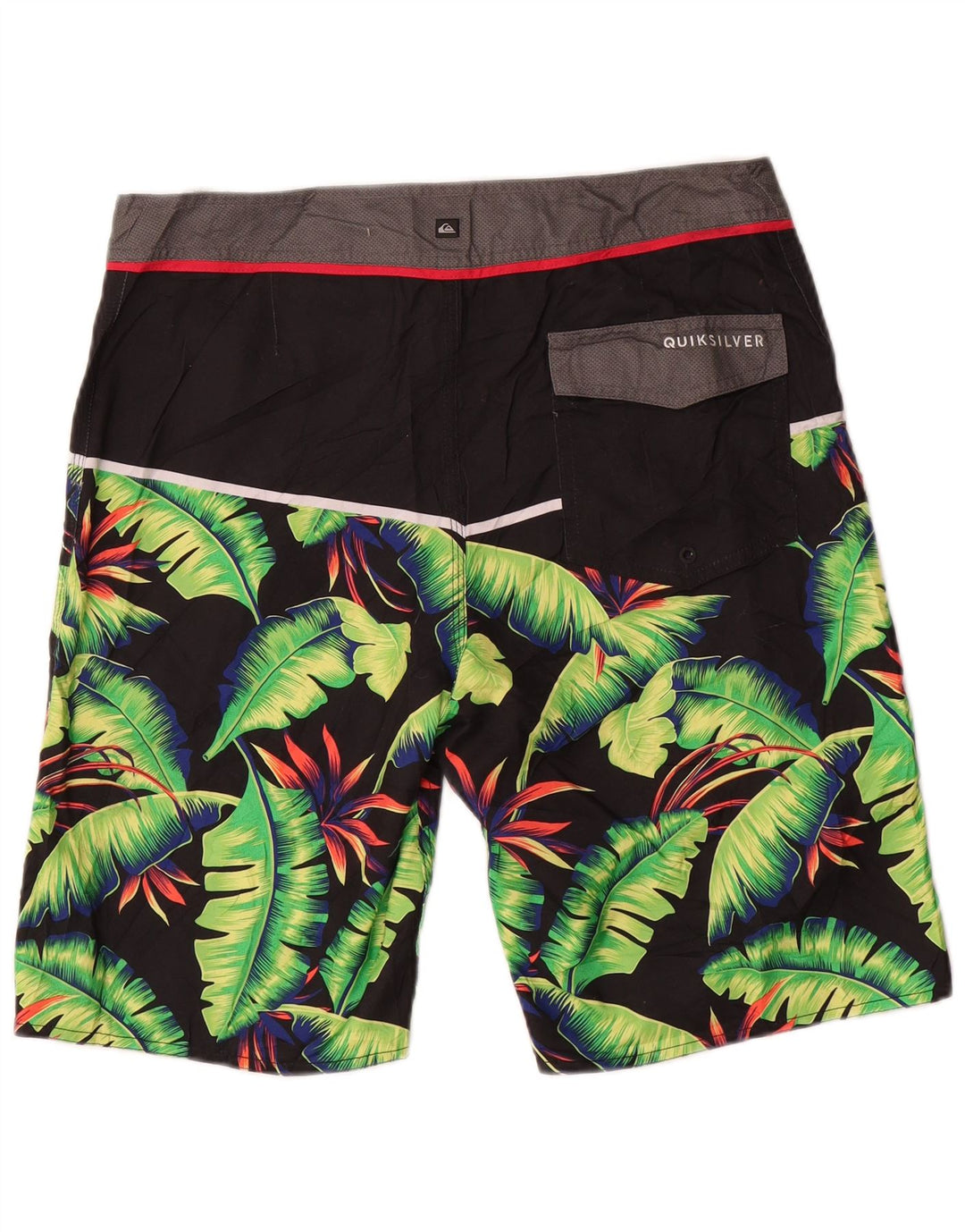 Męskie spodenki kąpielowe Quiksilver, średni czarny, kwiatowy poliester