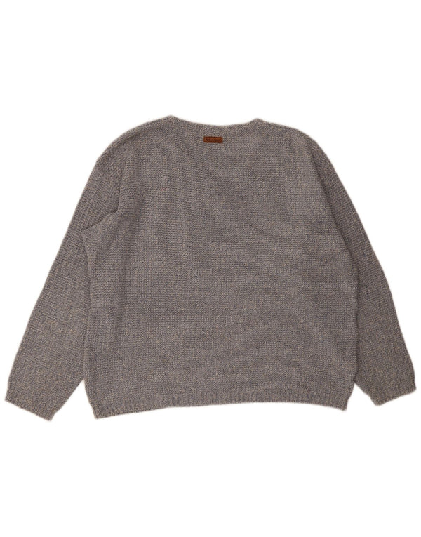 Marlboro Classics Damski sweter z dekoltem w kształcie litery V UK 20 2XL Granatowy nakrapiany