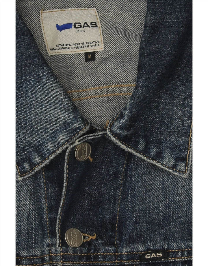 GAS Womens Denim Jacket UK 14 Medium Navy Blue Cotton Vintage Gas and Second-Hand Gas from Messina Hembry 