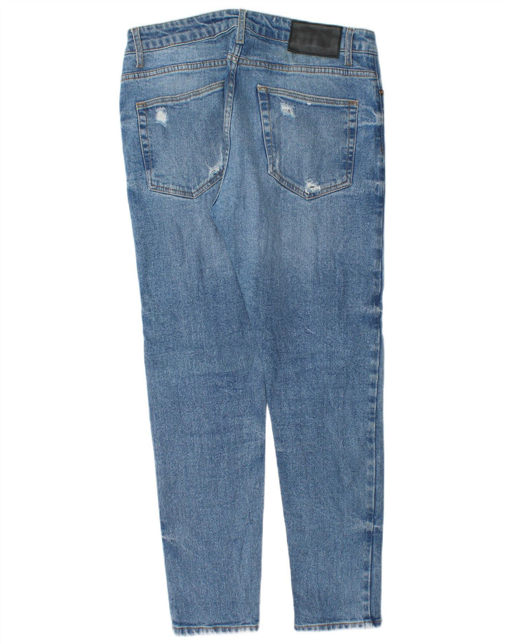 Damskie jeansy Zara w trudnej sytuacji W33 L28 niebieskie