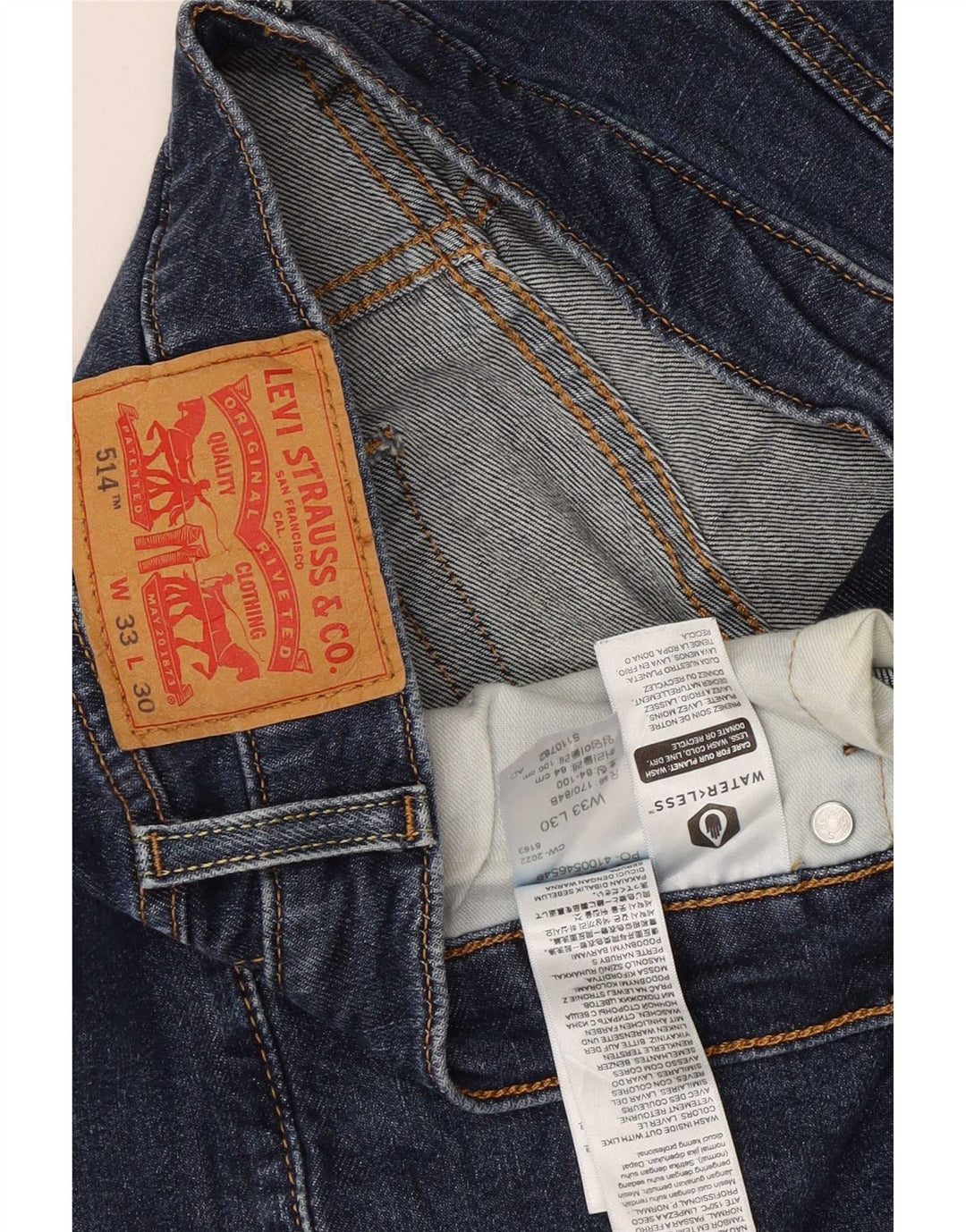 Męskie jeansy Levi's 514 Straight W33 L23 Niebieskie bawełniane