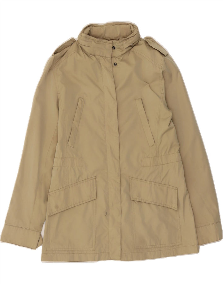 MASSIMO DUTTI Womens Hooded Military Jacket UK 14 Medium Beige Polyester Vintage Massimo Dutti and Second-Hand Massimo Dutti from Messina Hembry 