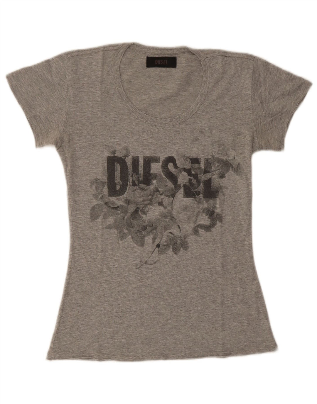 Damska koszulka z grafiką Diesel Top UK 8 Small Grey