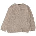 Marks & Spencer Damski sweter z dekoltem w kształcie litery V, UK 10, mały, szary, nakrapiany