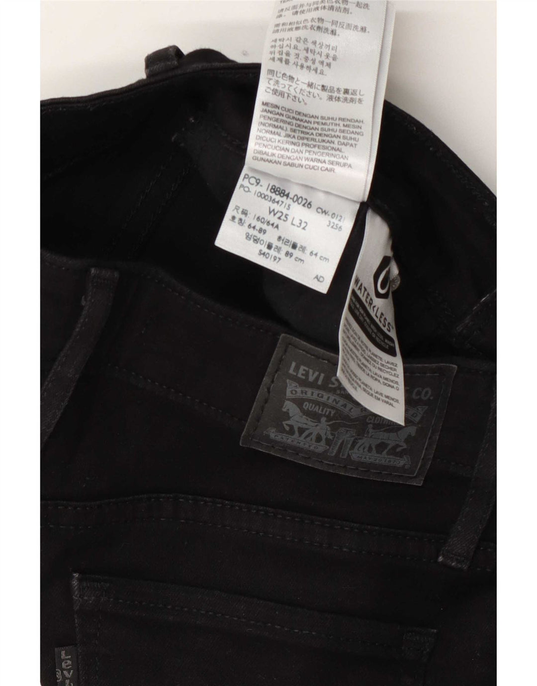 Damskie jeansy Levi's 712 Slim W25 L27 Czarna bawełna