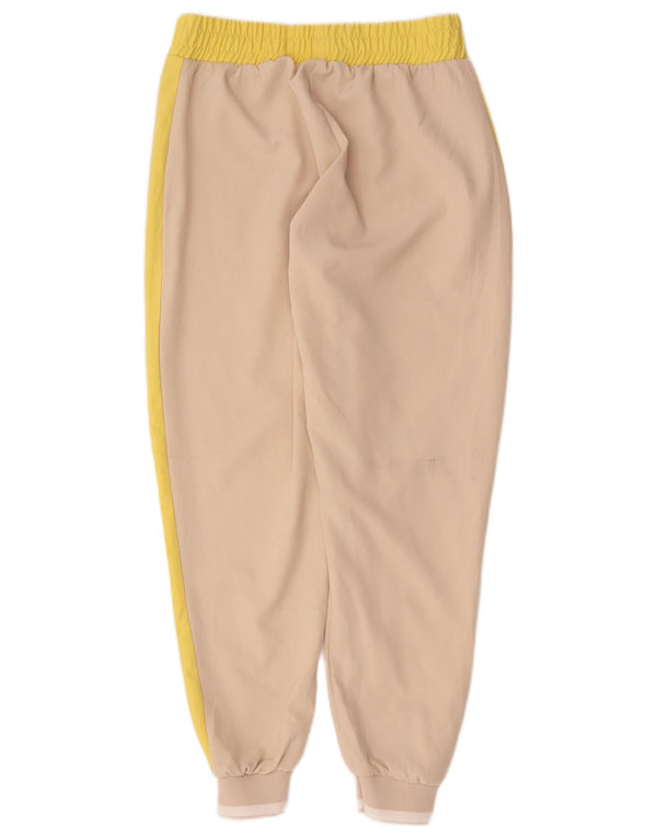 Zara Womens Tracksuit Trousers Joggers UK 10 Small Beige Colourblock