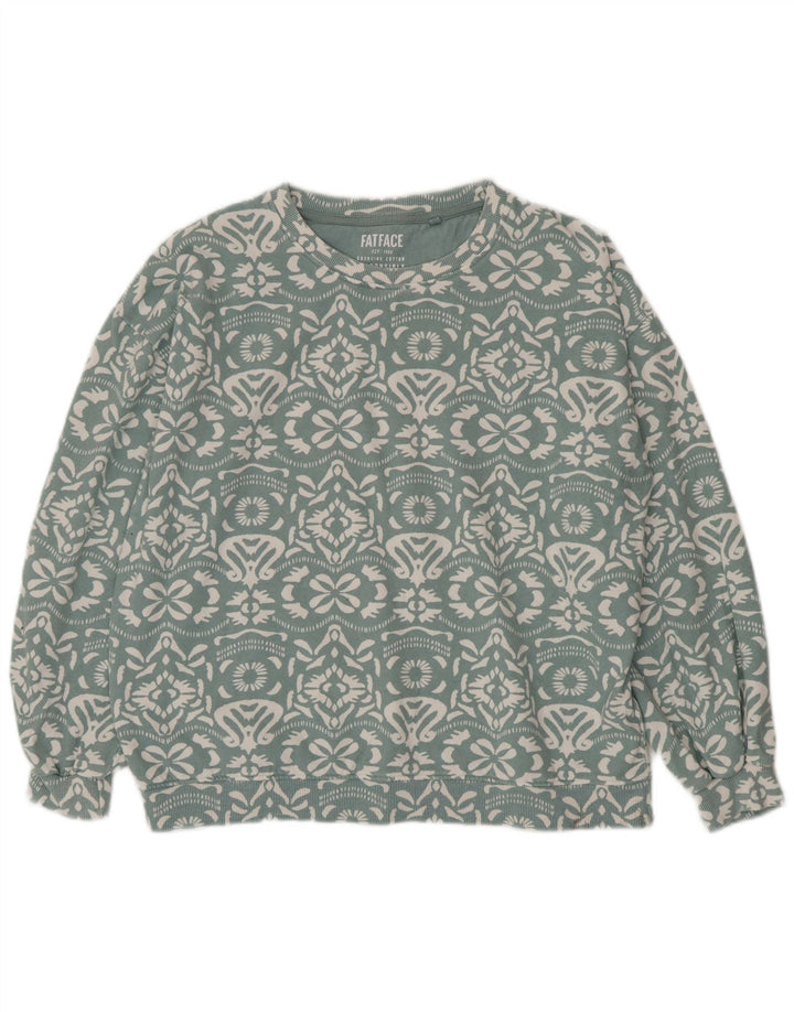 Damski sweter oversize FAT FACE UK 14, duży, niebieski paisley
