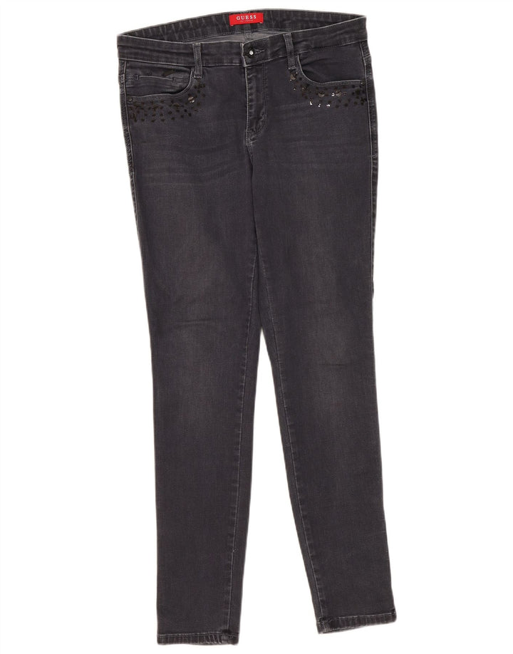 Guess Damskie jeansy Skinny W30 L30 Szare bawełniane