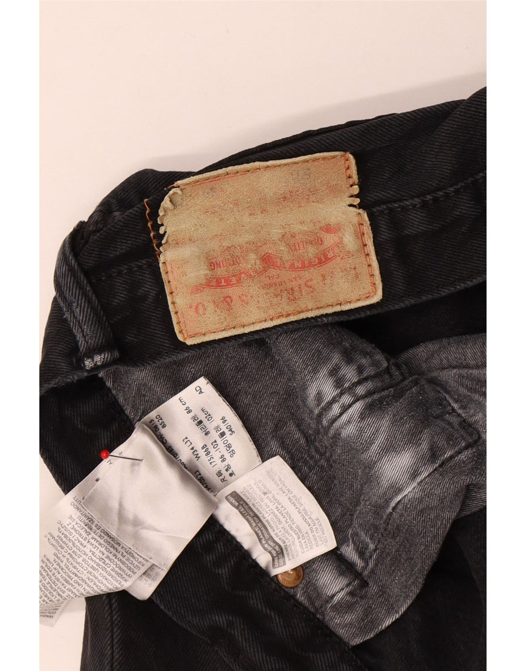 Męskie proste dżinsy LEVI'S W34 L32 Czarna bawełna