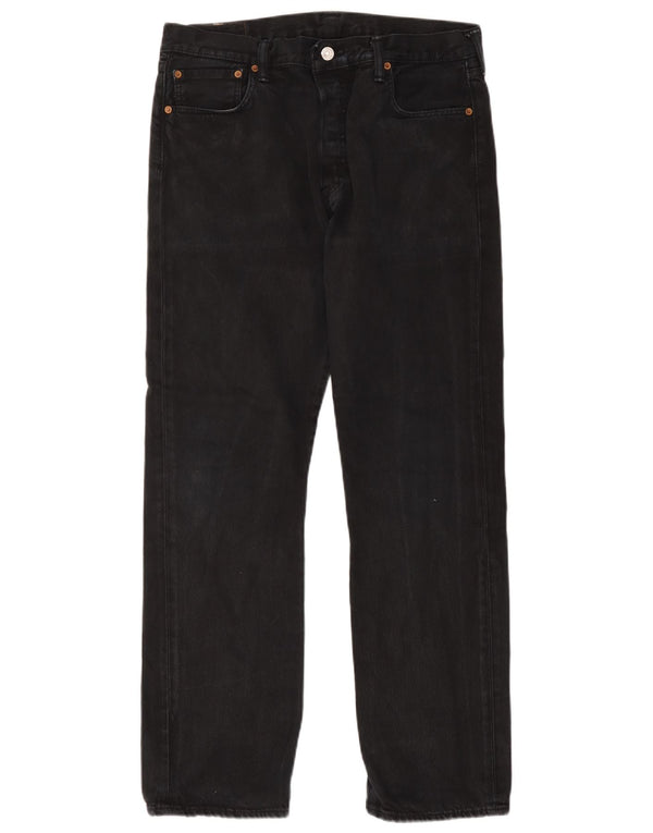 Męskie dżinsy Levi's 501 Straight W34 L32 Granatowa bawełna