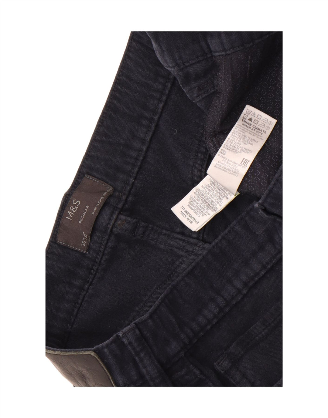 Męskie spodnie codzienne Marks & Spencer W36 L29 Granatowe, bawełniane